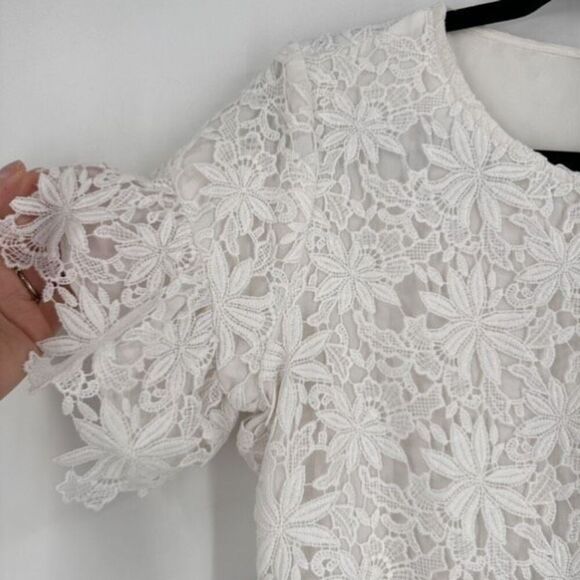 Bardot Reese White Floral Crochet Lace Dress Size 10 Party Dress‎ Up Black White - Picture 5 of 15